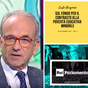 Carlo Borgomeo ospite a RAI 3 sul contrasto alla povertà educativa