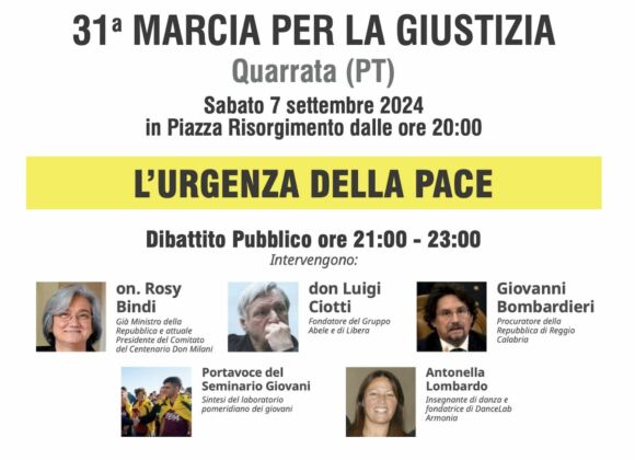 volantino marcia per la giustizia 2024