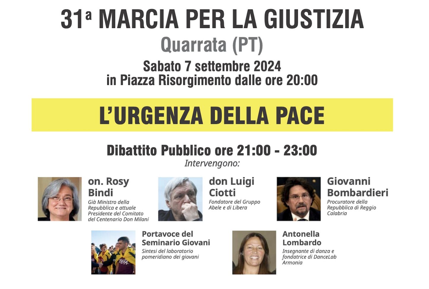 volantino marcia per la giustizia 2024